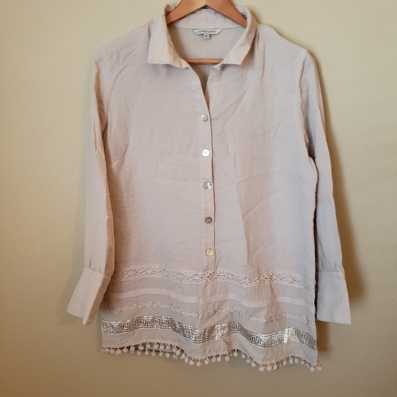 John Mark Popover Tunic Button Top Shirt - Picture 1 of 5